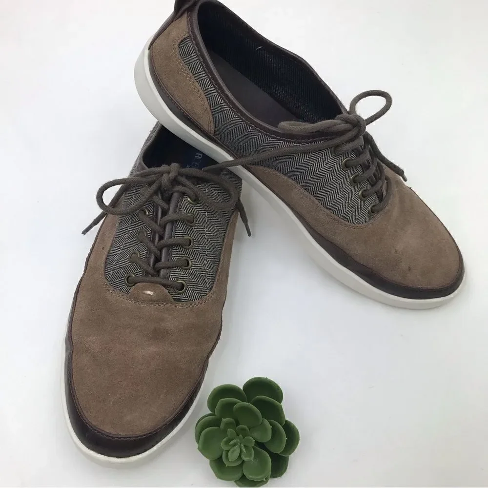 Roberto Vasi Brown Suede and Tweed Lace Up Casual Shoes